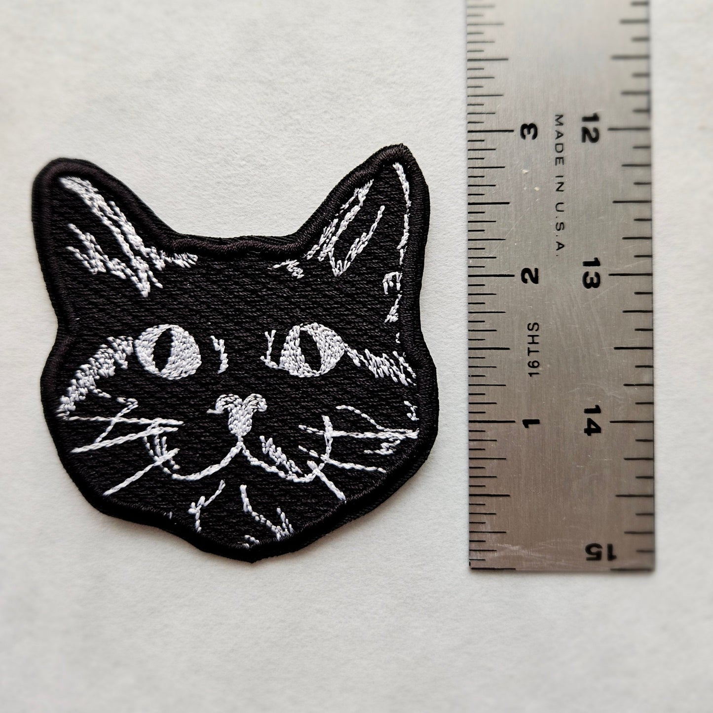 Black Cat Iron on Embroidered Patch