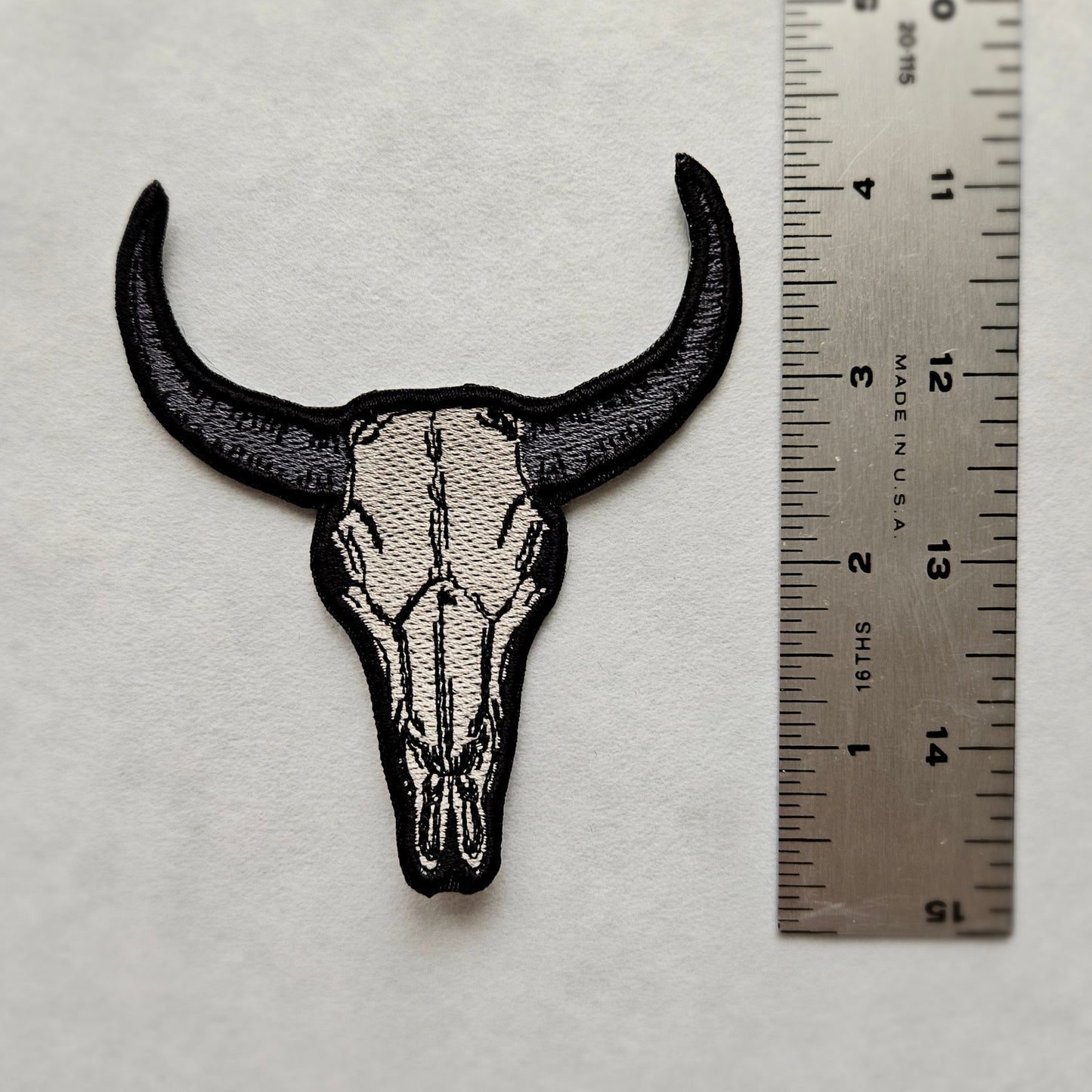 Western Cow Skull Embroidered Iron On Patch