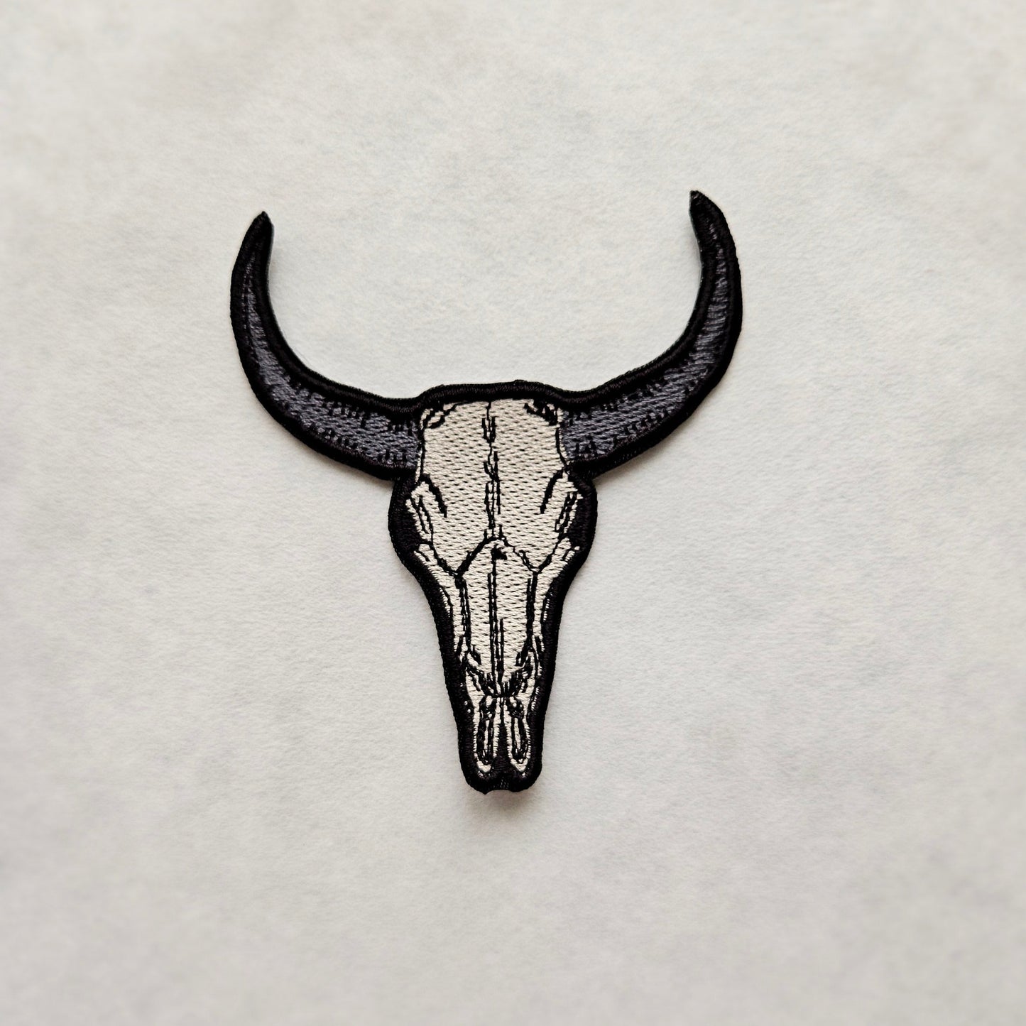 Western Cow Skull Embroidered Iron On Patch
