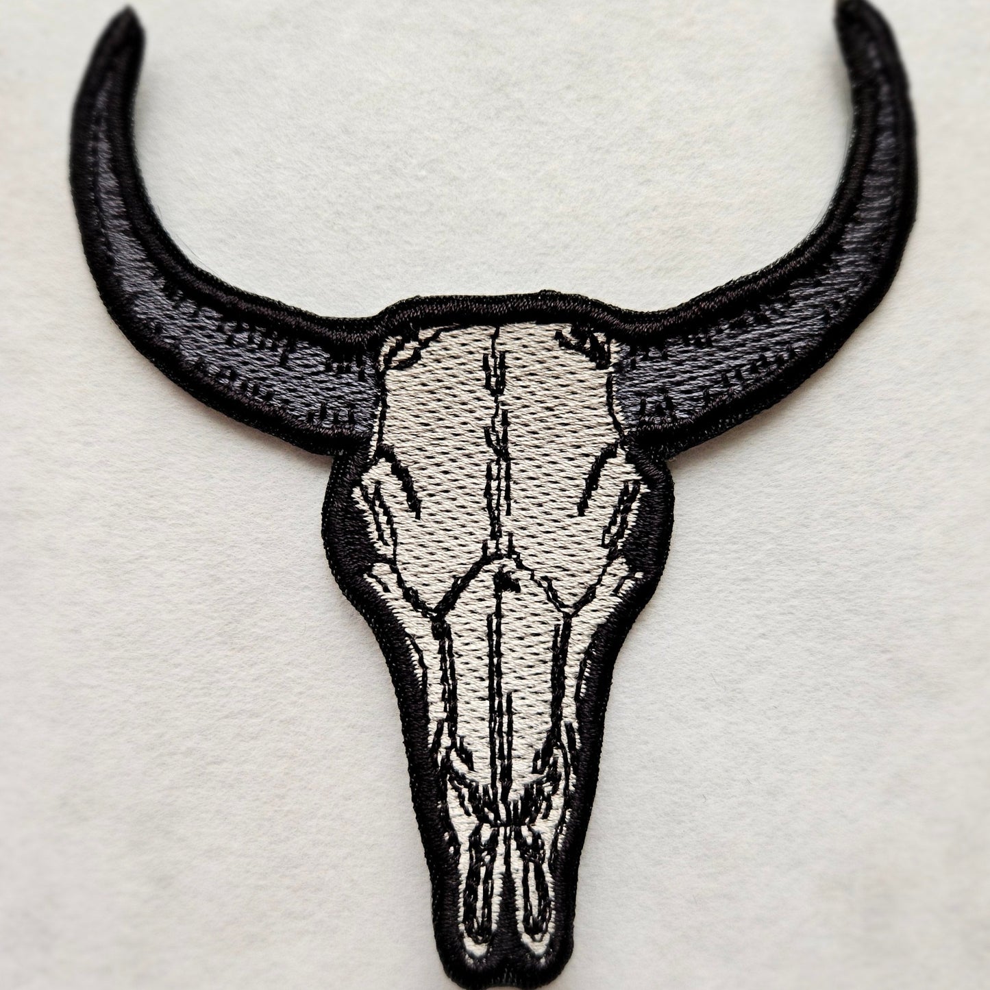 Western Cow Skull Embroidered Iron On Patch