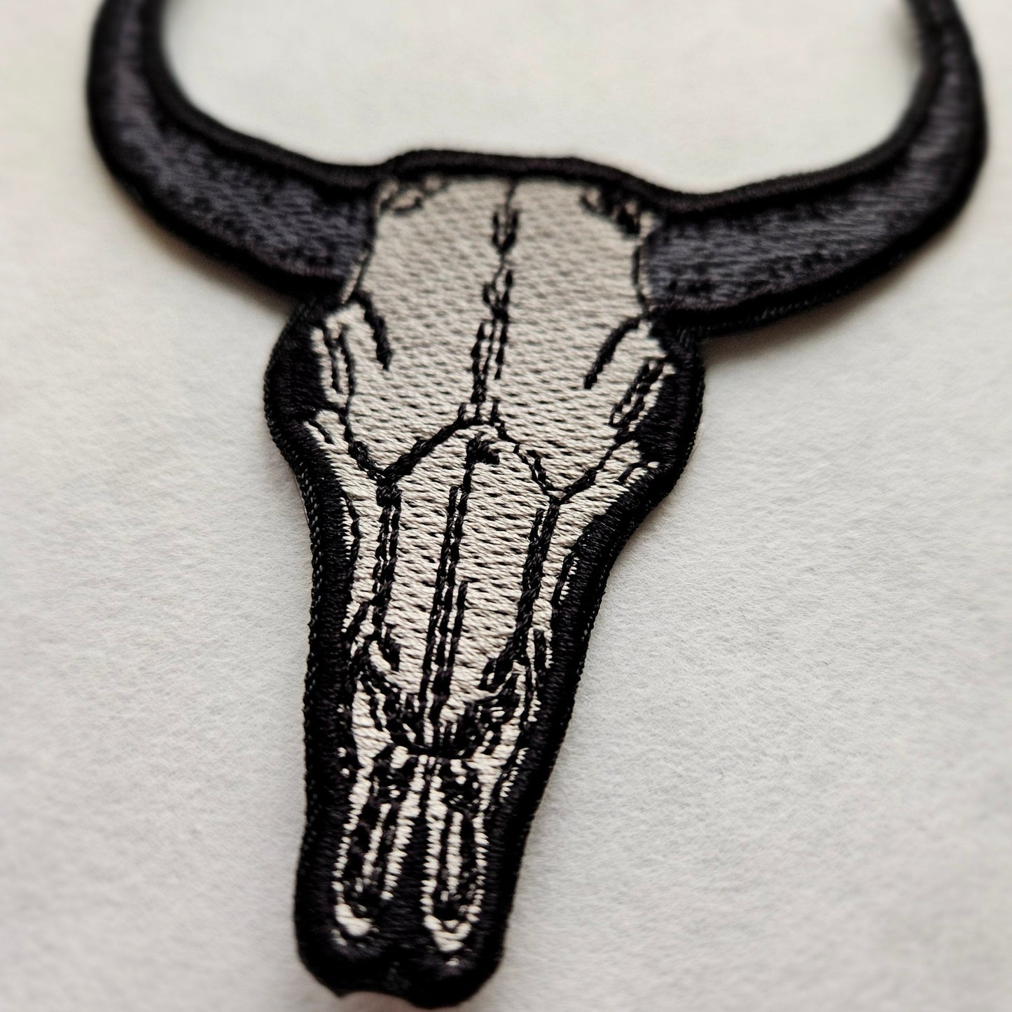 Western Cow Skull Embroidered Iron On Patch