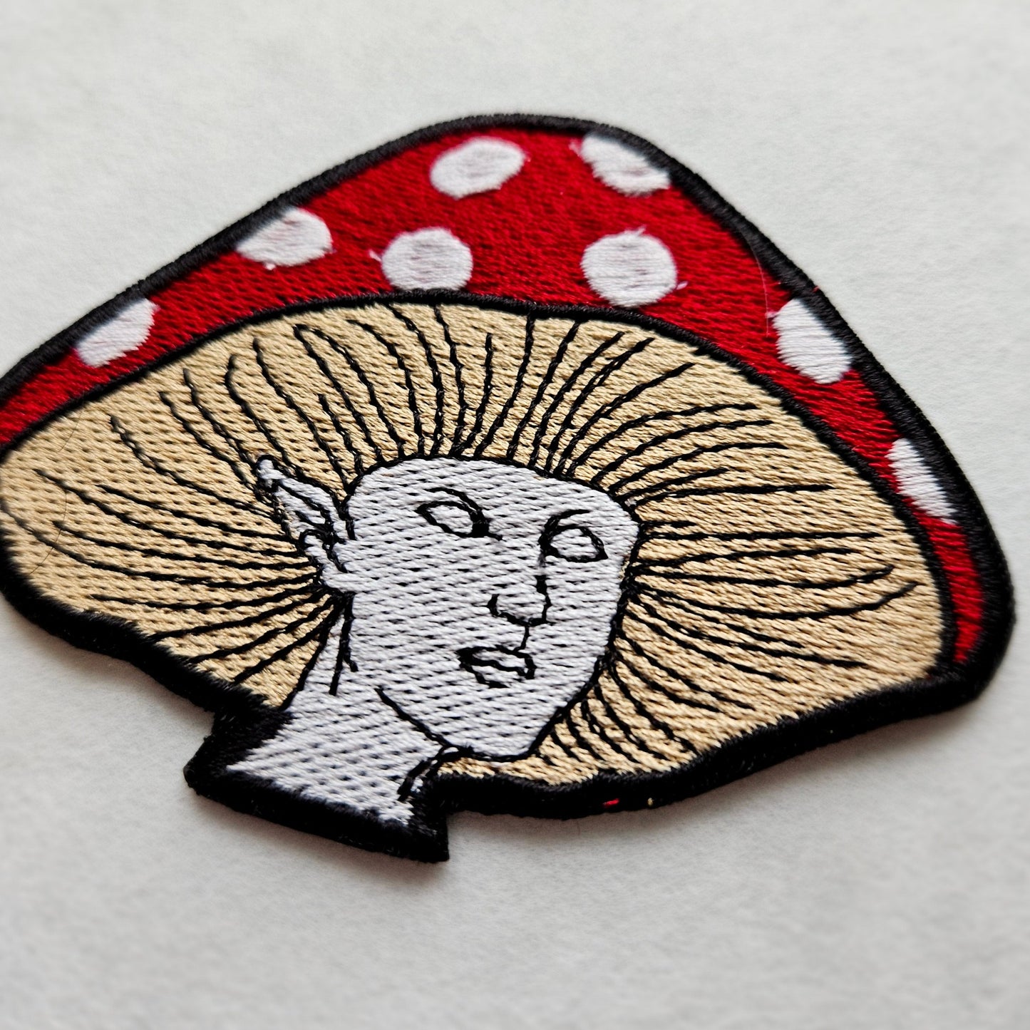 Mushroom Lady Embroidered Iron On Patch