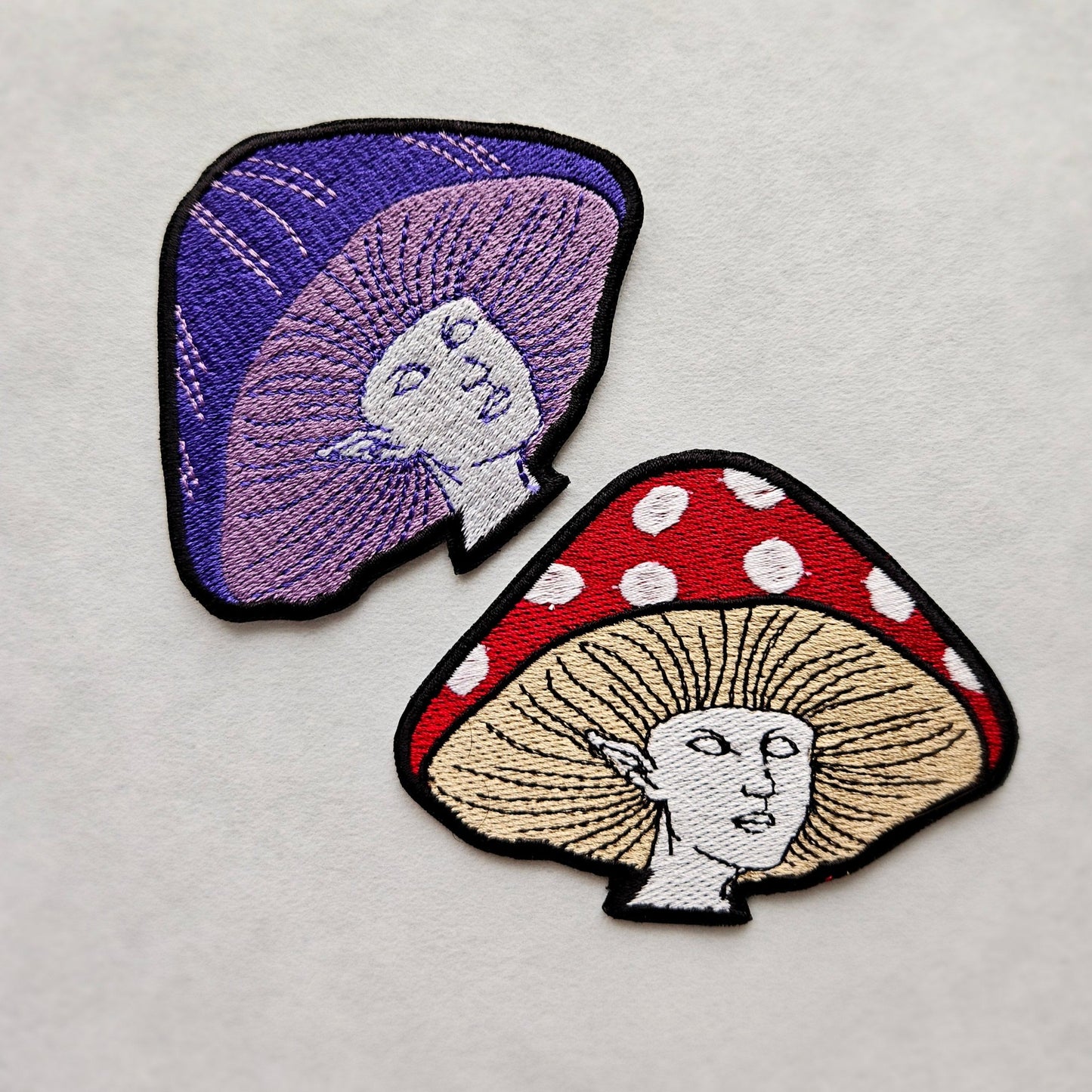 Mushroom Lady Embroidered Iron On Patch