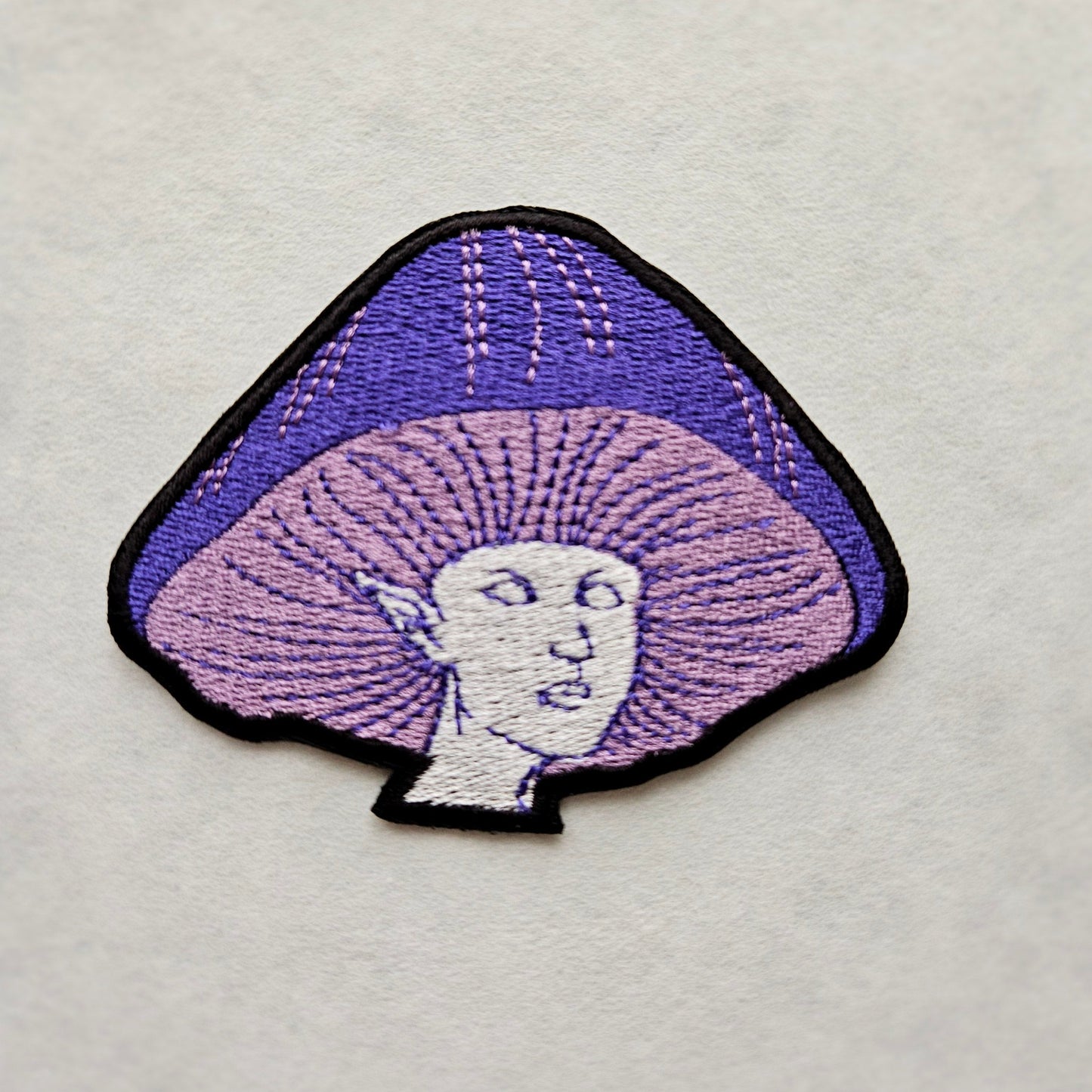 Mushroom Lady Embroidered Iron On Patch
