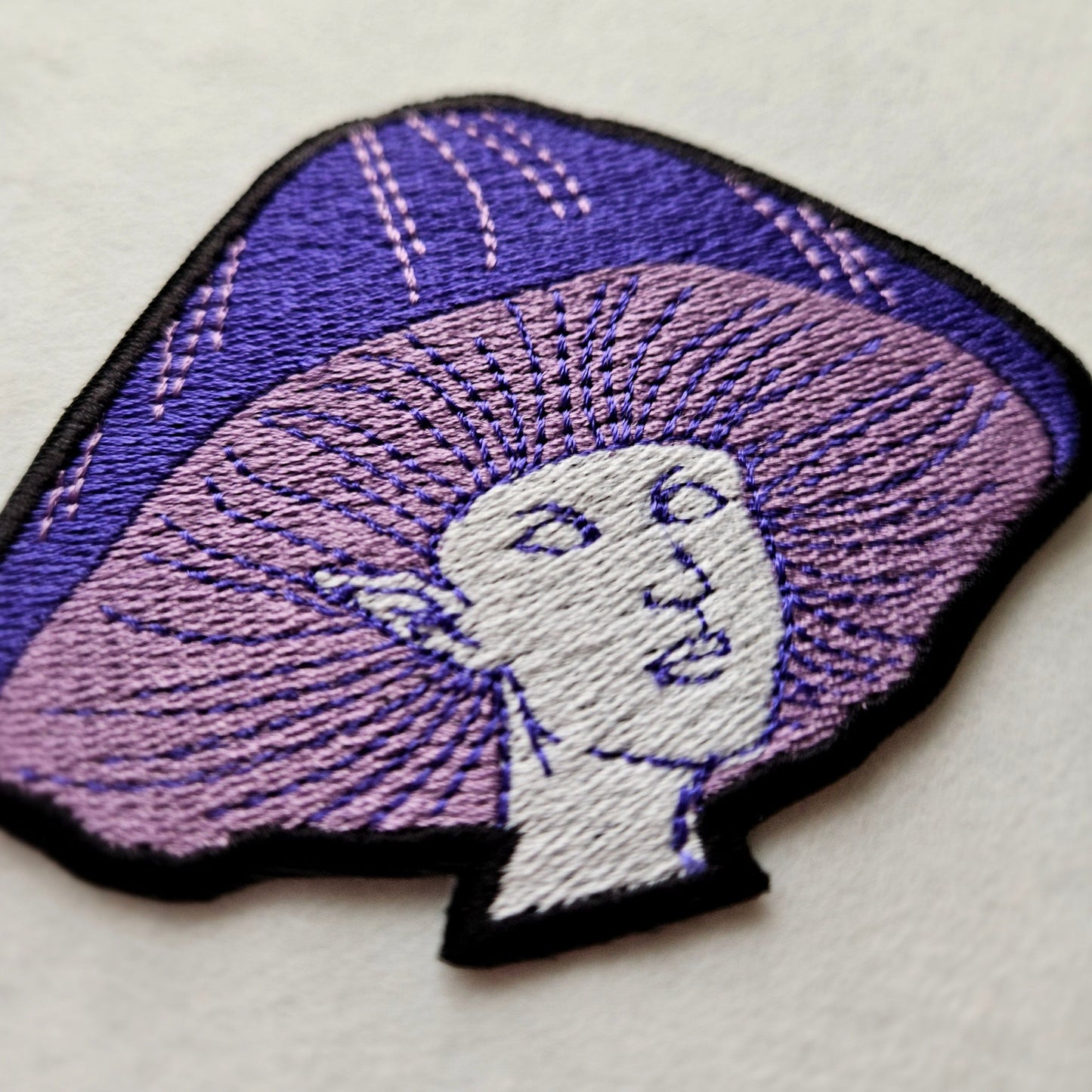Mushroom Lady Embroidered Iron On Patch