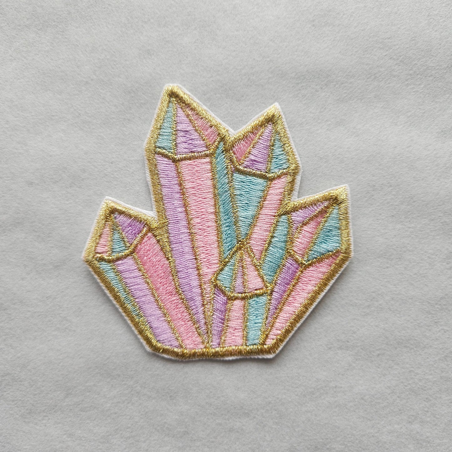 Crystal Pastel Embroidered Iron On Patch