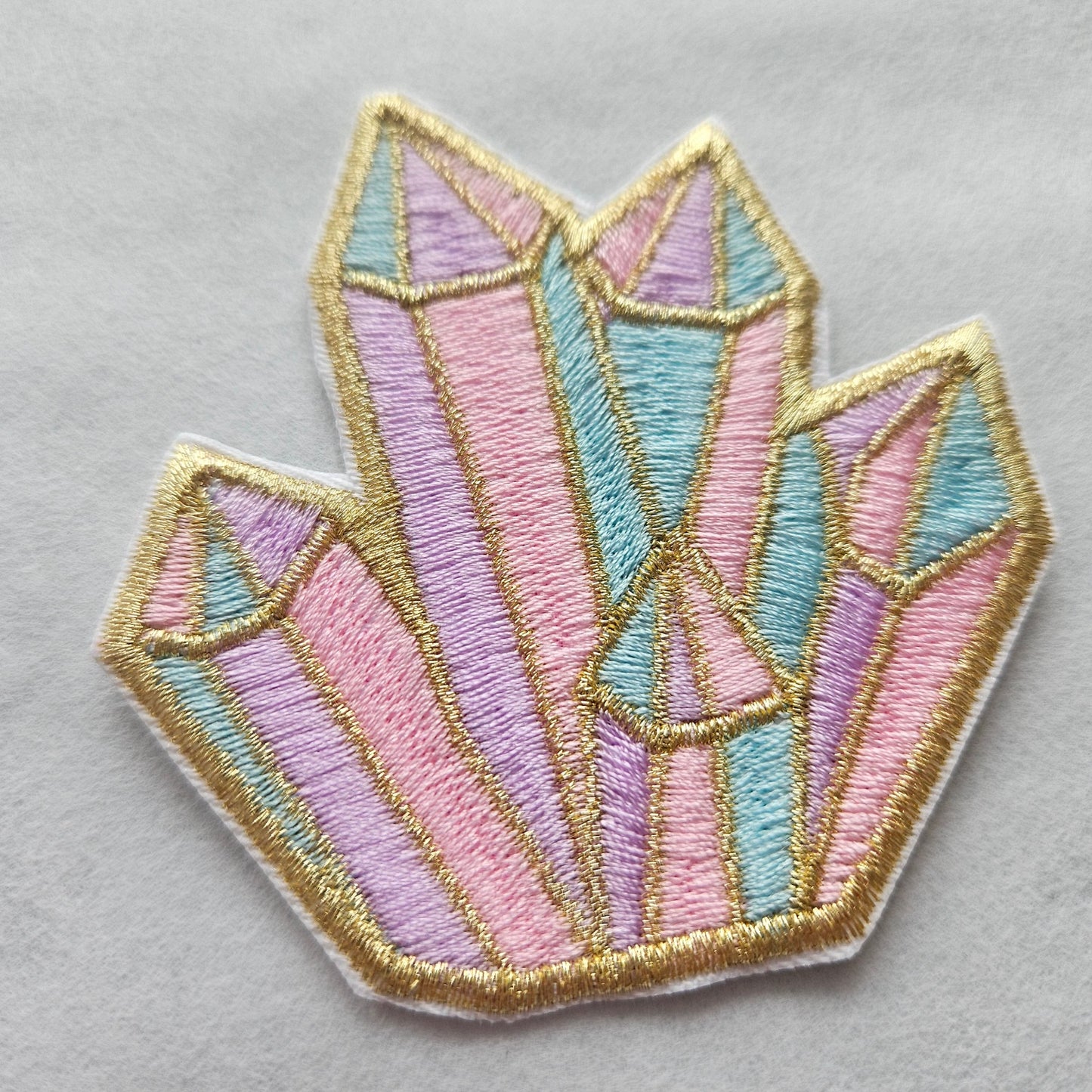Crystal Pastel Embroidered Iron On Patch