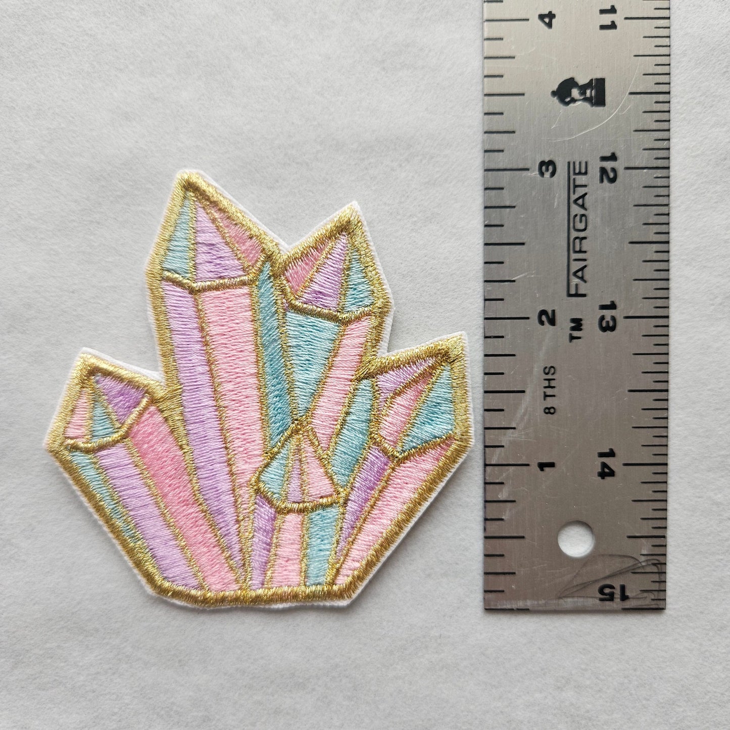 Crystal Pastel Embroidered Iron On Patch