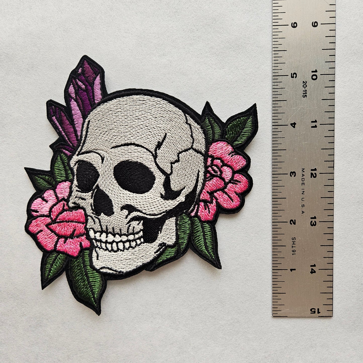 Skull Iron on Embroidered Patch