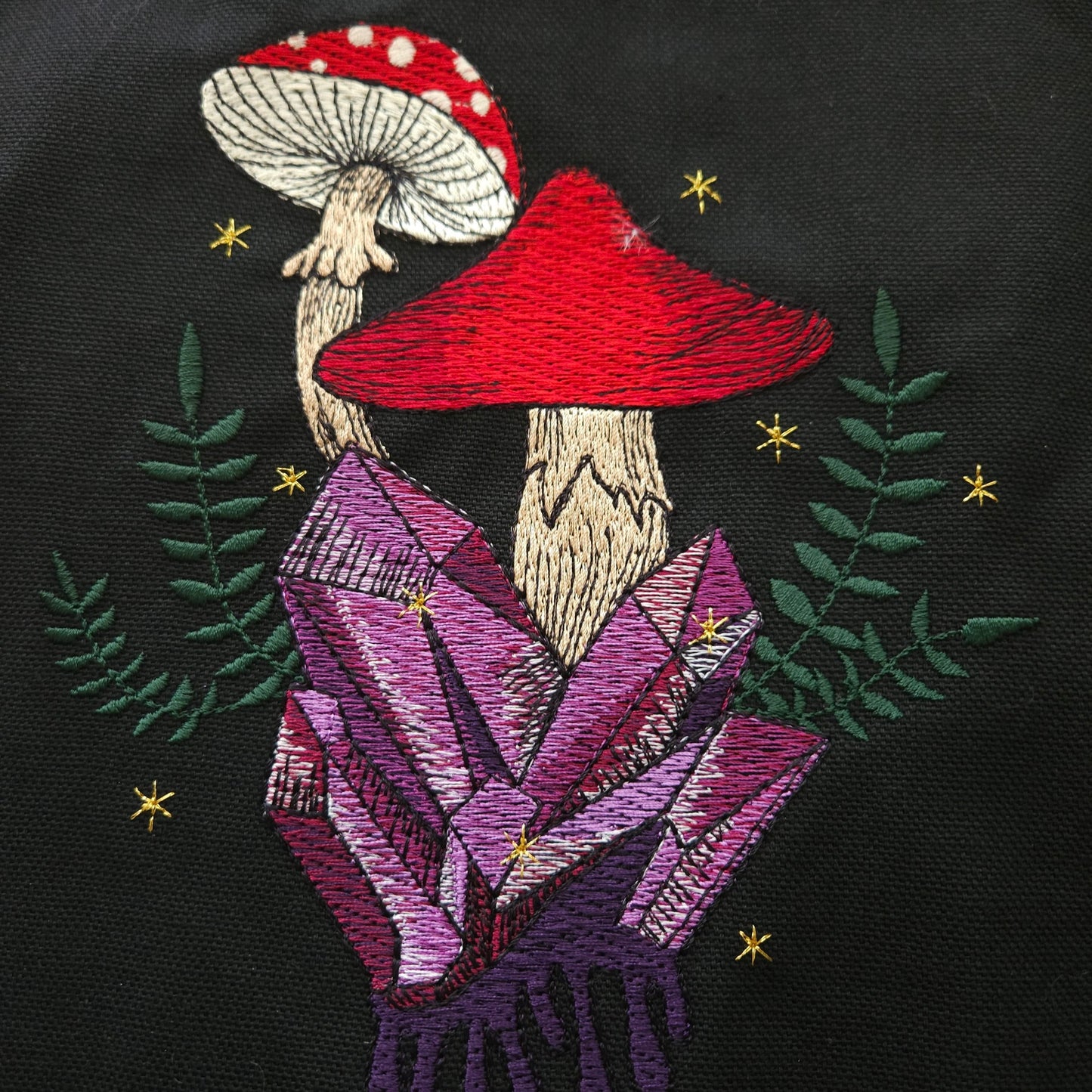 Mushrooms and Crystal Tote Bag