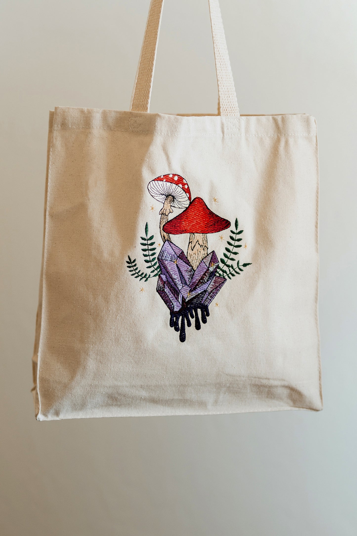 Mushrooms and Crystal Tote Bag