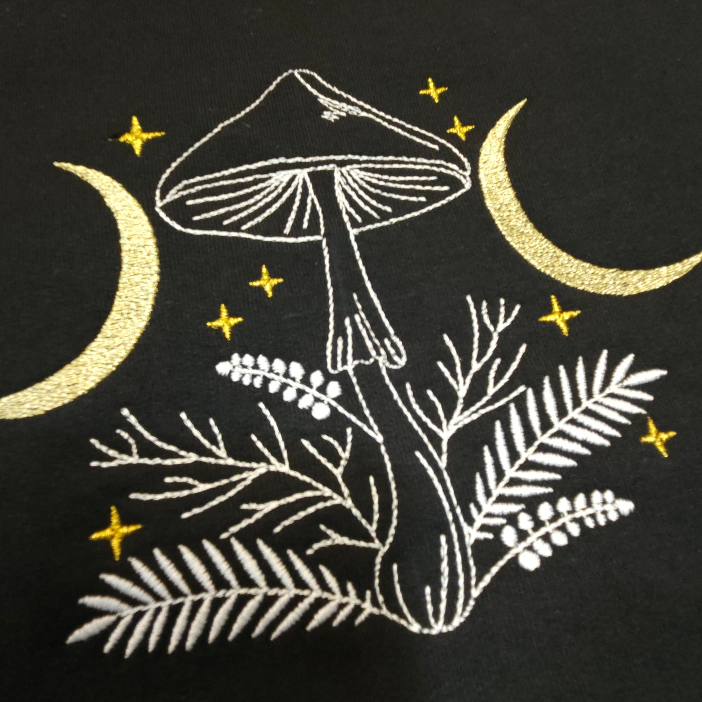 Mushroom Moon Embroidered Crewneck Sweater