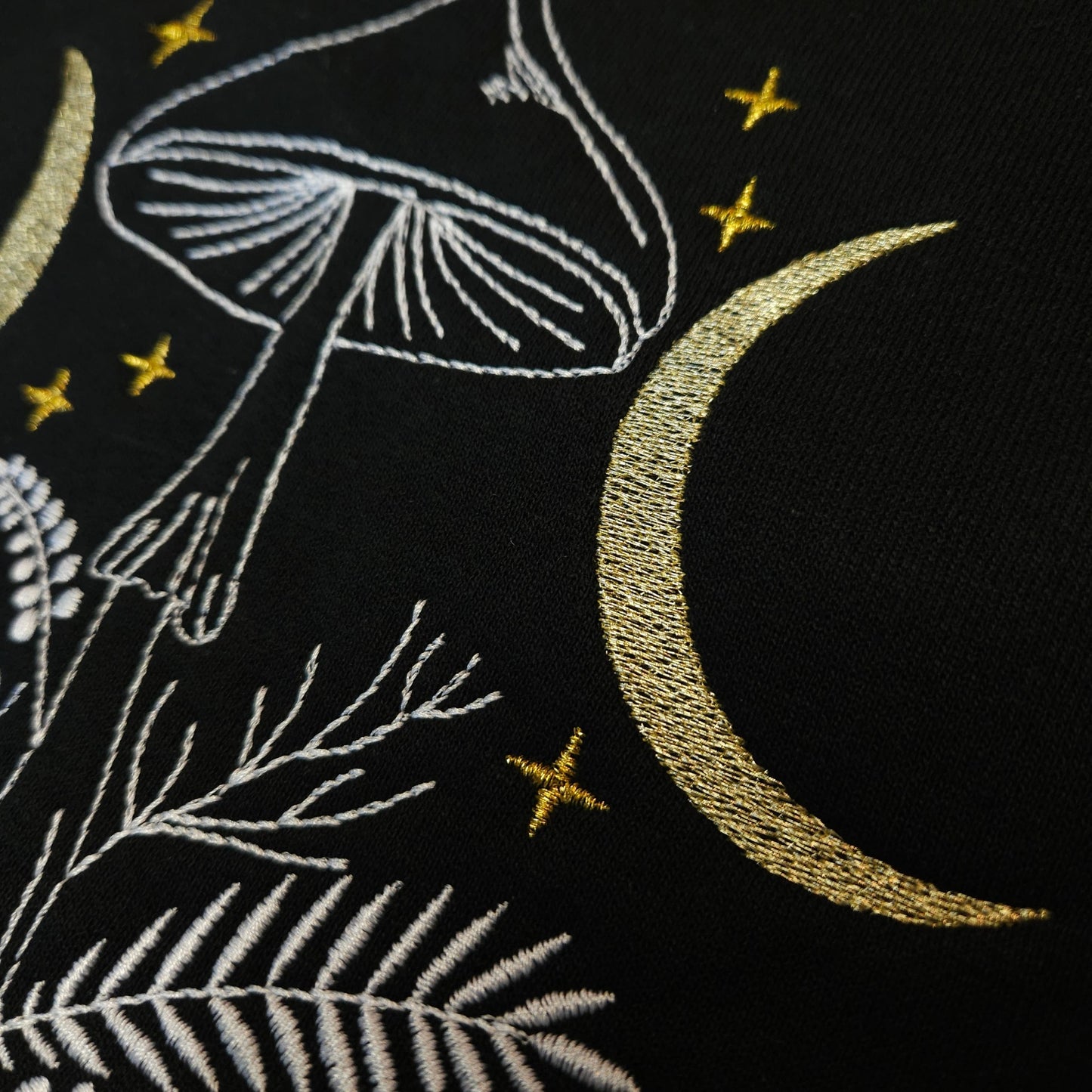 Mushroom Moon Embroidered Crewneck Sweater