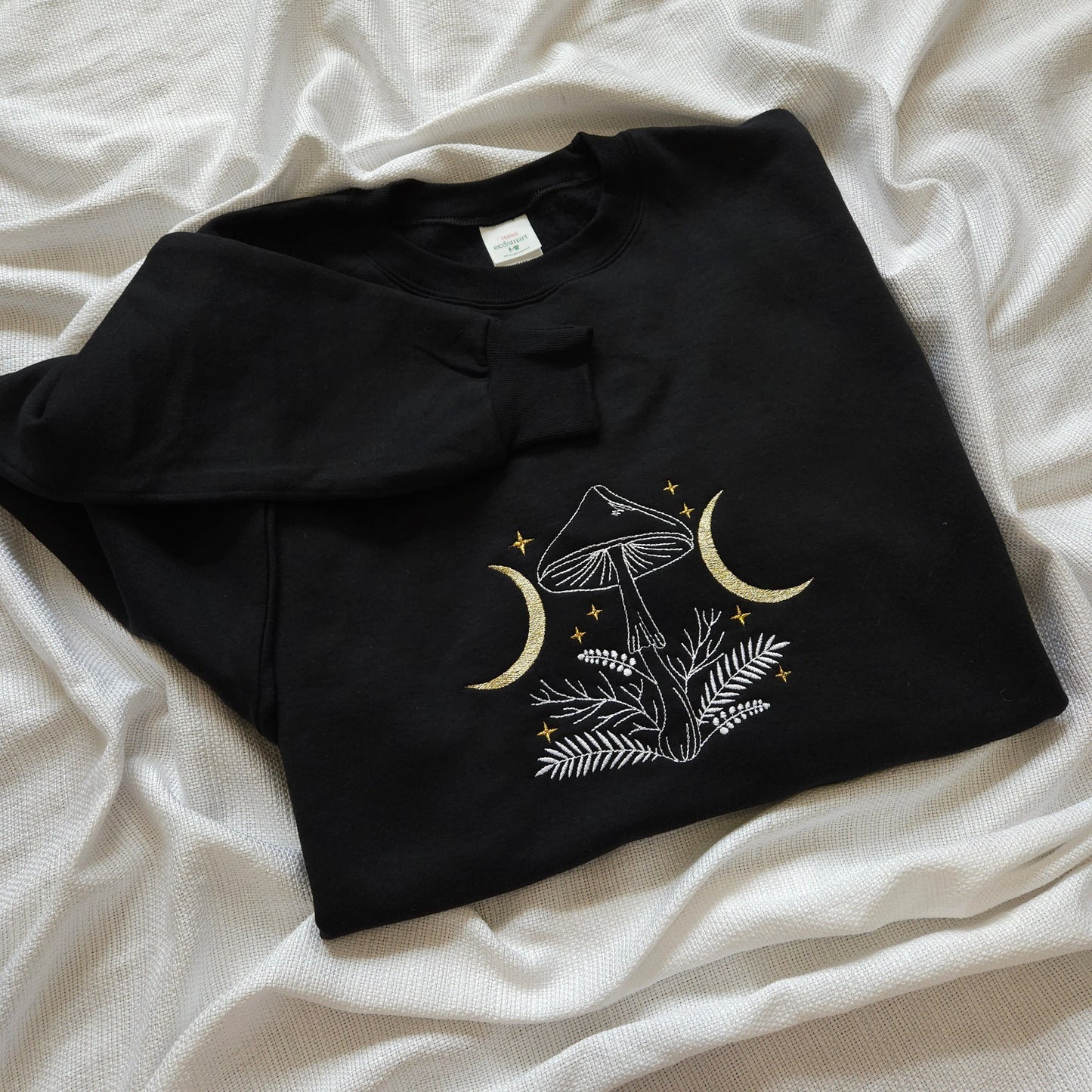 Mushroom Moon Embroidered Crewneck Sweater