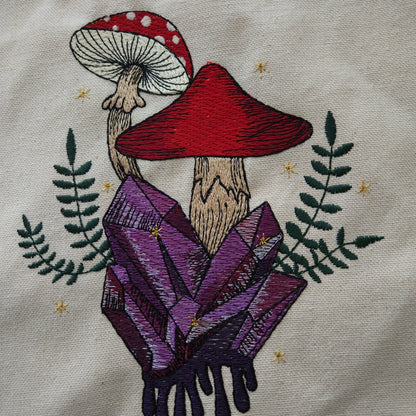 Mushrooms and Crystal Tote Bag